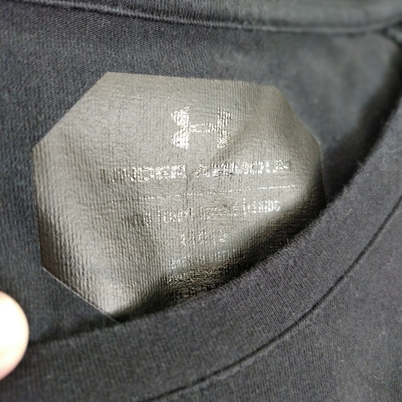 Women Under Armour Size L Fitted Black Tunic/Long Shirt 3/4 Sleeve “Unstoppable” - Picture 4 of 5